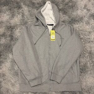 Members Only Sherpa Lined Full Zip Hoodie Gray Men’s 2XL Heavyweight Fleece New